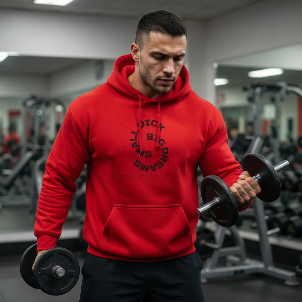 Hoodie — "Small Dick Big Dreams" Circular Text Pullover